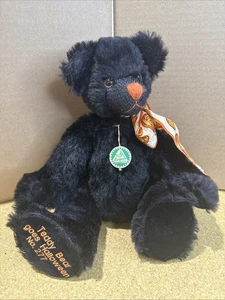 Oso de peluche Hermann Mohair Goes Halloween edición limitada 277 negro naranja nariz Alemania - Imagen 1 de 7