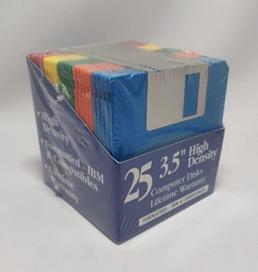 Disquetes de Alta Densidad de 3,5" Paquete de 25 Formateados IBM y Compatibles Nuevos - Imagen 1 de 3