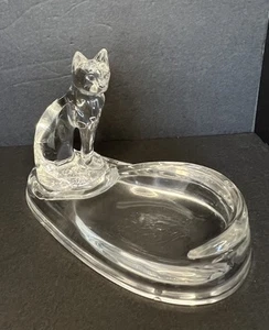 Vtg Clear Lucite Cat Shaped Soap Trinket Jewelry Dish Feline - Picture 1 of 7