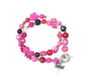 ★ DIY ★ Pulsera envolvente ★ rosa y negro ★ - Imagen 1 de 1