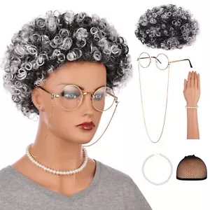 Onedor Old Lady Costume for Women and Kids, 100 Days of School Costume for Girls - Picture 1 of 8