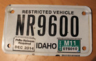 2010 Idaho Restricted Vehicle Plate Nr9600