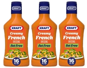 Kraft Fat Free Creamy French Salad Dressing, 16 Ounces (3 Bottles) Fresh Sweet - Picture 1 of 3