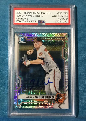 2021 Bowman Chrome Mega Box  “In Person”  AUTOGRAPH JORDAN WESTBURG #BCP-98y - Image 1 of 2