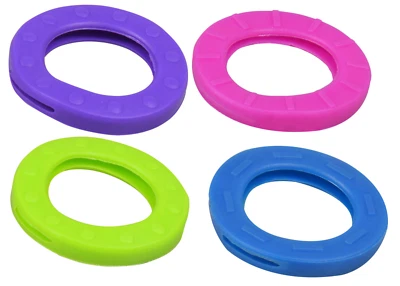 5 pk Hillman Band/Cap KEY RING Plastic ASSORTED COLORS Fits Most Shapes 701461 - Image 1 of 4