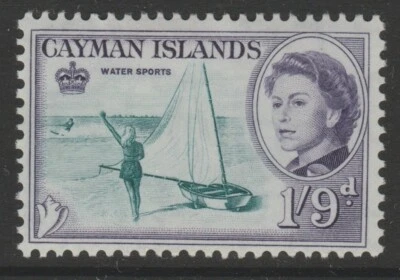 Cayman Is MINT sg176 EII 1962-64 1/9 deep turquoise & violet - Image 1 of 2