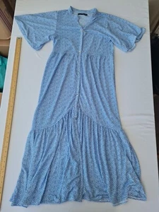 Maxi Vestido Damas Sfera Talla S Azul Manga Corta Botón Delantero 28961 - Imagen 1 de 14