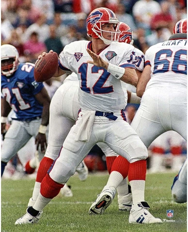Jim Kelly Buffalo Bills Unsigned Set to Pass 8" x 10" Photo - Fanatics Cover