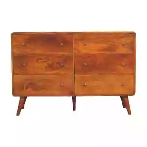 Adorable Solid Wood Furniture - Large Curved Chestnut Chest - Picture 1 of 11