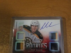 2012-13 PANINI PRIME 30/50 HOLO SILVER PRIME ROOKIES PATCH AUTO #102 MAX SAUVE