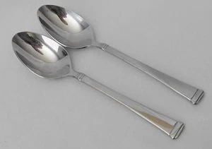 Lote de 2 cucharas de sopa ovaladas de acero inoxidable Wallace Bennett Vietnam Ridges - Imagen 1 de 5