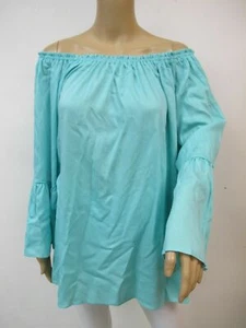 The Vanity Room Crinkle Knit Bell Sleeve Off The Shoulder Top Plus Size 1X - Picture 1 of 1