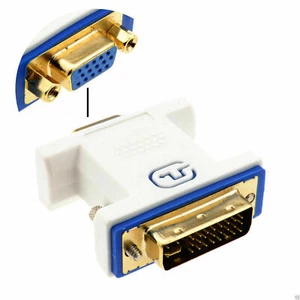Pro VGA Prise 15 Broches Vers DVI 24+5 Prise Mâle Vidéo Adaptateur Blanc - Afbeelding 1 van 5