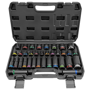 35PCS 1/2" Impact Short & Long Sockets Set 8-32mm for Air Cannon Wrench - Picture 1 of 7