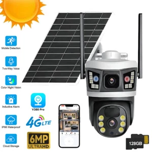 6MP 4G LTE Überwachungskamera Nachtsicht Aussen Dual-Lens Solar Kamera V380pro - Picture 1 of 63