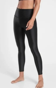 Athleta schwarze Leder Kunstleder Skinny Allover Glanz LEGGINGS M $ 99 - Bild 1 von 7