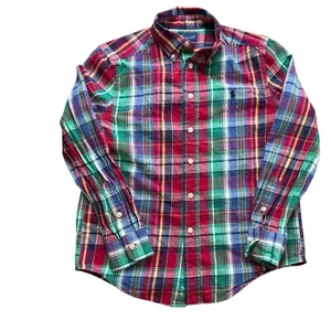 Ralph Lauren Plaid Button Down Shirt Long Sleeve Cotton Blend M(10-12) - Picture 1 of 6