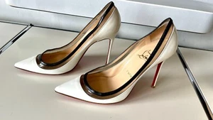 Super sexy Louboutin PAULINA 100 Patent Kid weiß / schwarz Gr. 38 - Bild 1 von 17