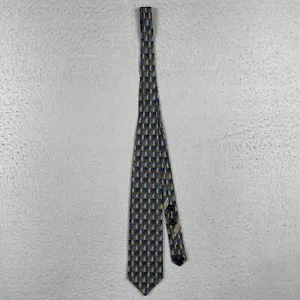 Ermenegildo Zegna Necktie Mens Geometric Silk Workwear Casual Office Business - Picture 1 of 10