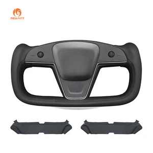 Funda de volante MEWANT DIY negra lisa perforada para Tesla Yoke Model S Model X - Imagen 1 de 10