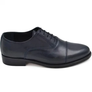 Scarpe uomo classica stringata con fondo cuoio e antiscivolo vera pelle matte bl - Foto 1 di 2