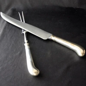JOHN BIGGIN Ltd. Silverplate Carving Set Left Handled - Picture 1 of 3