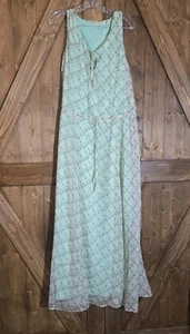 Ralph Lauren Denim & Supply Maxi Dress M Mint Green Floral Boho Summer - Picture 1 of 8