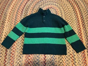 Hanna Andersson Jungen Strickpullover gestreift grün Größe 8 130 recyceltes Poly - Bild 1 von 4