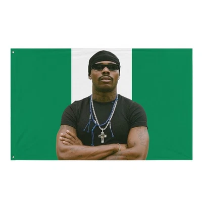 Asake Nigeria Flag Tapestry – “Lungi Vibe” Afrobeats Wall Art - Image 1 of 4