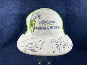 Monster Energy Supercross Autographed Signed Stretch Fit Hat Cap - Picture 1 of 4