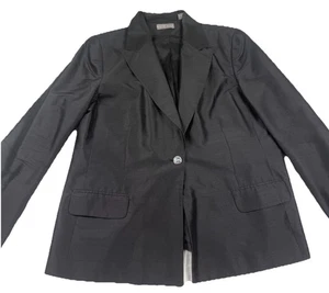 KATE HILL Women's Black Silk Blend Blazer Jacket Career Single Button 18 - Picture 1 of 13