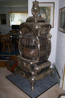 Artistic Universal 360 Nickel Plated Coal Stove from Aspen Victorian circa 1890 - Image 1 of 4