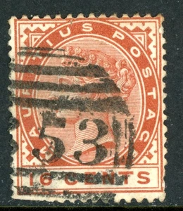 British 1885 QV Mauritius 16¢ Chestnut SG #109 VFU W569 - Picture 1 of 6