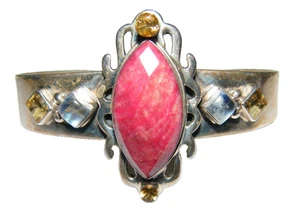 Nicky Butler Limited Edition  Ruby Moonstone Sterling 925 Cuff Bracelet 7.5" - Picture 1 of 9