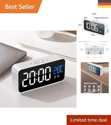 Eleganter Digitalwecker mit LED-Anzeige, USB wiederaufladbar & Snooze-Funktion - Bild 1 von 4