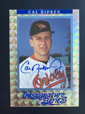Tarjeta autografiada firmada por Donruss Elite Signature Series Cal Ripken Jr 1992 Foto 1 de 2