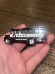 Golden Wheels International School Bus 3" Model Police Prisoner Transport Black - Picture 1 of 6