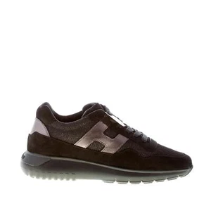 HOGAN women shoes Interactive Cube black suede and shiny fabric sneaker grey - Picture 1 of 7