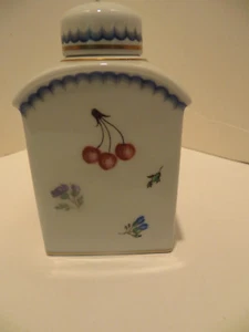 Vintage Richard GINORI Italian Fruits TEA Caddy & Lid 4 7/8" tall Italy Exc Cond - Picture 1 of 6