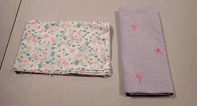 Lote de 2 restos de tela de coser de algodón flamenco - Dear Stella Clara Jean Foto 1 de 4