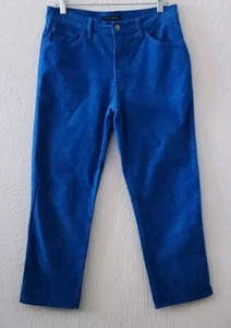 Lucky Brand Women 10/30 Casual Mid Rise Crop Straight Corduroy Pants Royal Blue - Picture 1 of 10