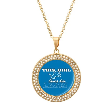 This Girl Loves Her Detroit Lions Necklace Women Jewellery ,fans Gift Cover