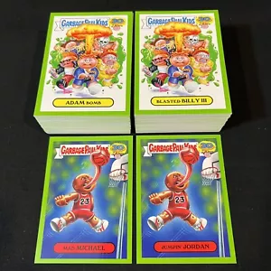 2015 GARBAGE PAIL KIDS 30TH ANNIVERSARY COMPLETE GREEN SET 220 STICKER CARDS 1ST - Picture 1 of 4