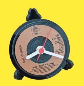 CHEAP TRICK CLOCK Desk Side Table Upcycled Vinyl Record ROCK BAND Hit Single 4" - Picture 1 of 11