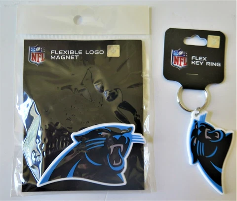 CAROLINA PANTHERS, FLEXIBLE MAGNET AND KEY RING FROM WINCRAFT (ONE EACH) Cover