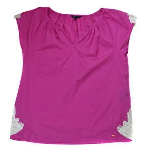 Tommy Hilfiger Women's Pink Pheasent Short Sleeve Top Ret $69.50 New - Picture 1 of 2