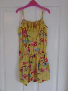 Next girls 9 years Flamingos & parrots summer playsuit - Good condition - Picture 1 of 7