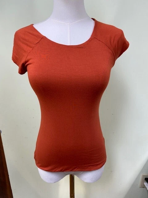 Habitual Girl Rustic Orange Double Knot Open Back Short Sleeve Shirt Sz 12 Kids - Image 1 of 4