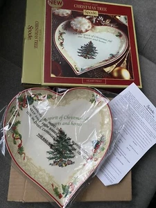 Spode HERZ Tablett Let The Spirit Of Christmas Fill Our Hearts & Homes Neu im Karton - Bild 1 von 4