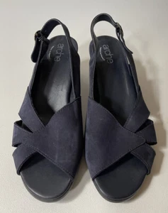 Arche Women’s Black Leather Slingback Sandals Size EUR 37/US 6 -W45 - Picture 1 of 11